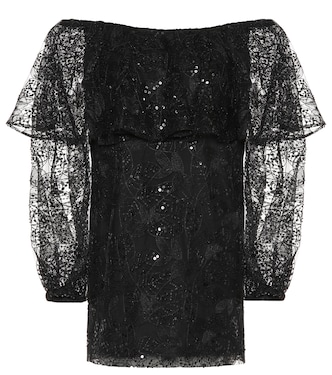 Lace off-the-shoulder minidress | Rotate