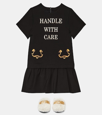 Logo faux fur slippers | Moschino Kids
