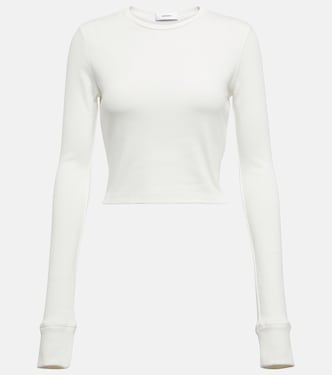 x Hailey Bieber HB cotton-blend jersey crop top | Wardrobe.NYC