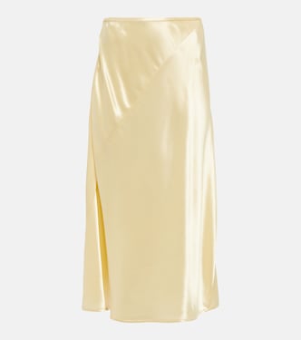Falda midi de satén y tiro alto | Jil Sander