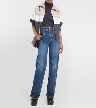 Jeans a gamba larga e vita media | Brunello Cucinelli