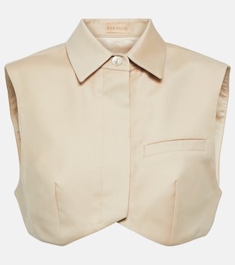 Cropped-Top Lacun aus Wolle | Aya Muse