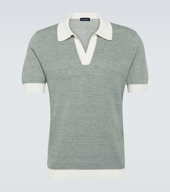 Cotton and linen polo shirt | Thom Sweeney