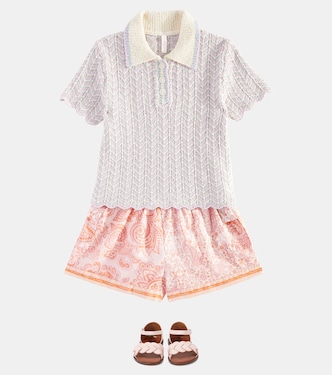 Short Ottie en coton à motif cachemire | Zimmermann Kids