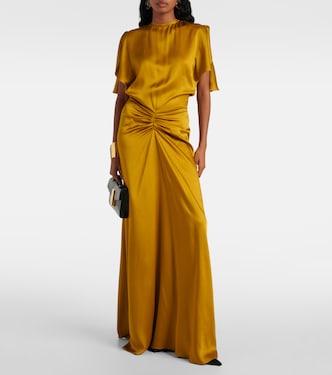 Robe longue en satin | Victoria Beckham