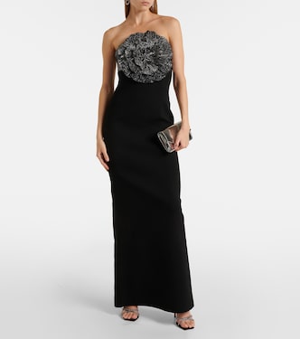 Lumi floral-appliqué gown | Rebecca Vallance