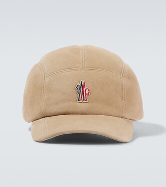 Logo shearling-lined leather baseball cap | Moncler Grenoble