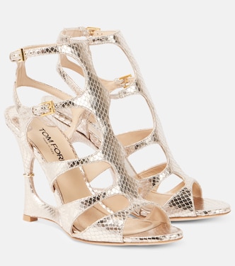 Cage snake-effect leather sandals | Tom Ford
