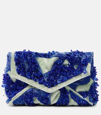Verzierte Clutch aus Samt | Dries Van Noten