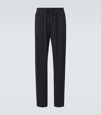 Herringbone jacquard tapered pants | Giorgio Armani