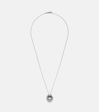 Collana Nut Pendant in oro bianco e argento sterling con diamanti neri | Ileana Makri