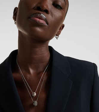Collana Nut Pendant in oro bianco e argento sterling con diamanti neri | Ileana Makri