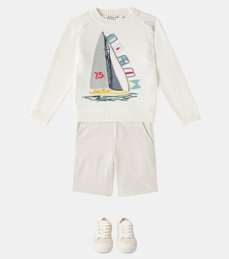 Shorts Calvin in misto cotone a righe | Bonpoint