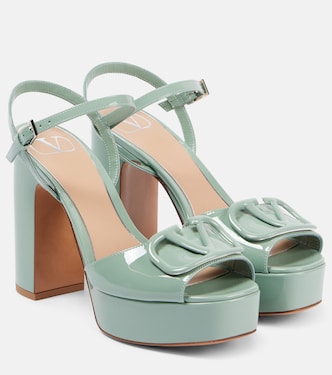 VLogo Signature patent leather platform sandals | Valentino Garavani