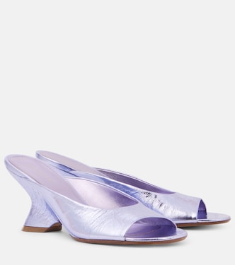 Metallic leather wedge mules | Dries Van Noten