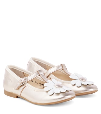 Dory Flo metallic leather ballerinas | Pom d'Api