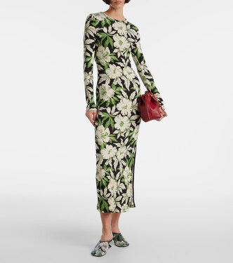 Vestido largo Trapeze de algodón y seda | Loewe