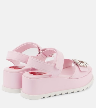 Embellished leather platform sandals | Roger Vivier