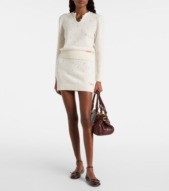 Pointelle wool and cashmere miniskirt | Chloé