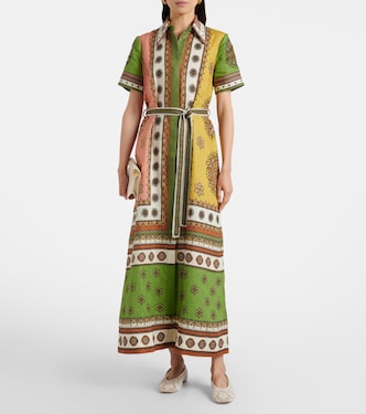 Contina belted linen shirt dress | Alémais