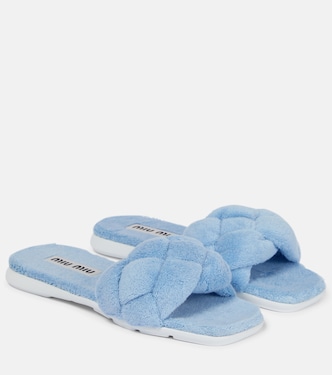 Pantoletten aus Frottee | Miu Miu