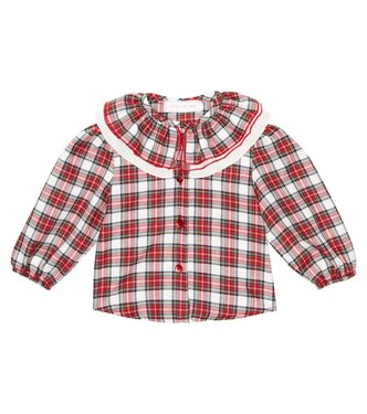 Baby - Blusa in misto cotone a quadri | Monnalisa