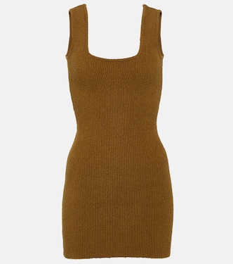 Ribbed-knit cotton-blend minidress | Wardrobe.NYC