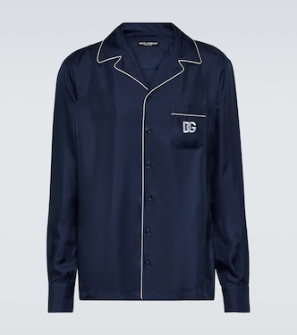 Besticktes Pyjama-Hemd aus Seide | Dolce&Gabbana