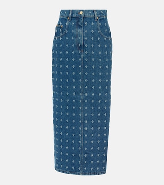 Falda larga de denim adornado | Nina Ricci