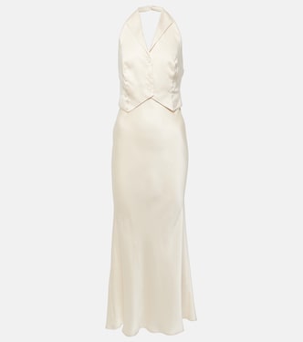 Robe midi de mariée Estella en soie | Rixo