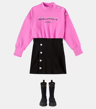 Sudadera de algodón con logo | Balmain Kids