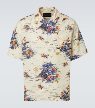 Floral cotton bowling shirt | Prada