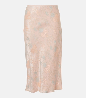 Falda midi de jacquard de satén | Dries Van Noten