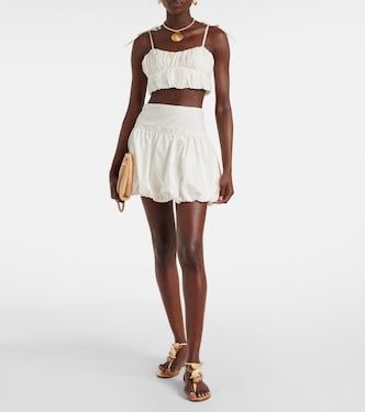 Crop top de algodón fruncido | Faithfull