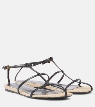 Sandalias Cage de piel con rafia | Khaite
