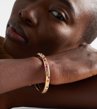 Iconica 18kt rose gold chain bracelet with gemstones | Pomellato