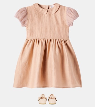 Abito Tulie in misto canapa con tulle | Donsje