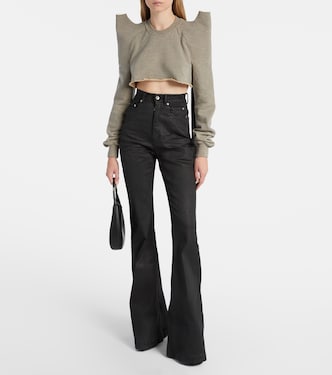 Cropped cotton-blend jersey sweatshirt | Rick Owens