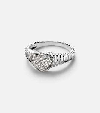 Pinky Ring Baby aus 9kt Weißgold mit Diamanten | Yvonne Léon