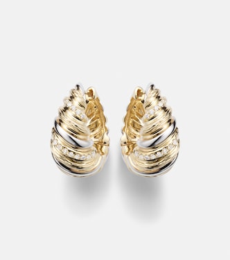 Berlingot 9kt white and yellow gold earrings with diamonds | Yvonne Léon