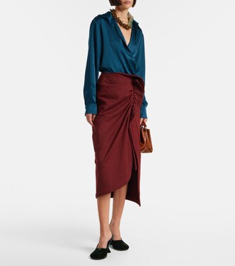 Ruffled cotton midi skirt | Dries Van Noten