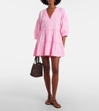 Besticktes Minikleid aus Baumwollpopeline | Juliet Dunn