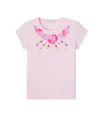Floral cotton-blend T-shirt | Monnalisa