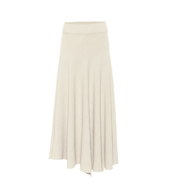 Falda midi de lana de tiro alto | Jil Sander