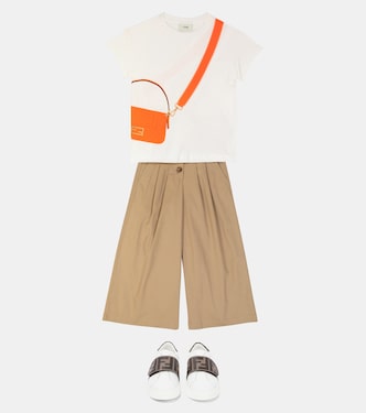 Camiseta en punto fino de algodón | Fendi Kids