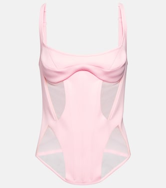 Bustier con paneles de tul | Mugler