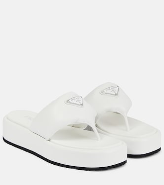 Sandali con plateau in pelle imbottita | Prada