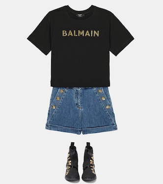 T-shirt en coton à logo | Balmain Kids