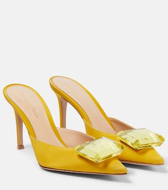 Mules Jaipur 85 en satin à ornements | Gianvito Rossi