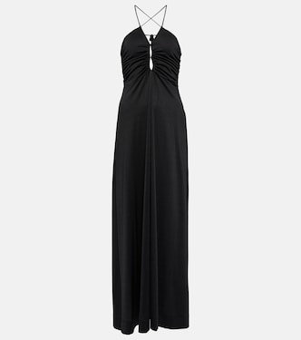 Vestido largo de jersey de crepé | Ganni